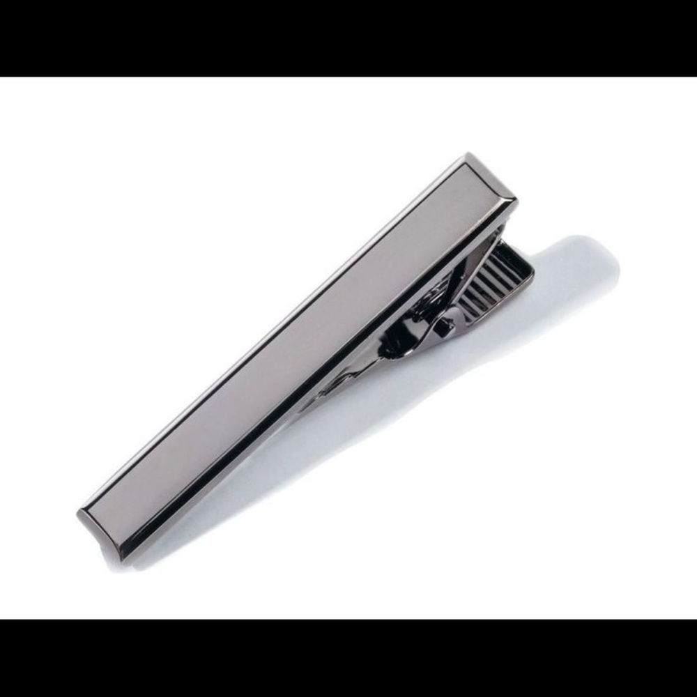Hook and Albert Gun Metal Beveled Edge Tie Clip